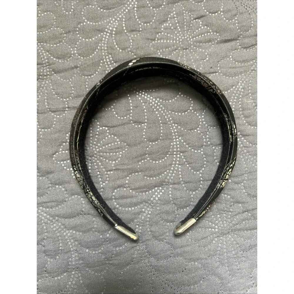 VTG Women’s Headband Boutique Black Silver & Rose Gold Web Design Hair Accessory
